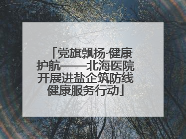 党旗飘扬·健康护航——北海医院开展进盐企筑防线健康服务行动