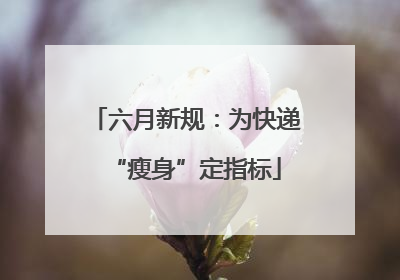 六月新规：为快递“瘦身”定指标