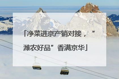 净菜进京产销对接，“潍农好品”香满京华