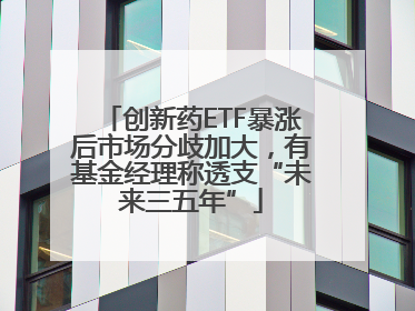 创新药ETF暴涨后市场分歧加大，有基金经理称透支“未来三五年”