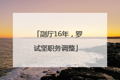副厅16年，罗试坚职务调整