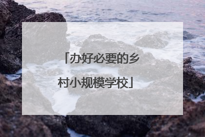 办好必要的乡村小规模学校