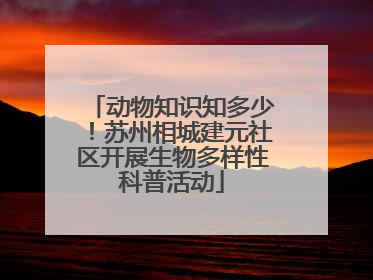 动物知识知多少！苏州相城建元社区开展生物多样性科普活动