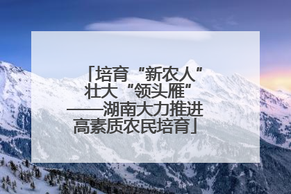 培育“新农人” 壮大“领头雁”——湖南大力推进高素质农民培育