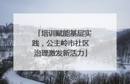 培训赋能基层实践，公主岭市社区治理激发新活力