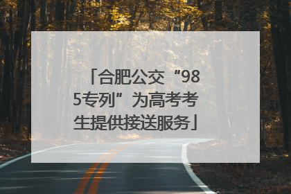 合肥公交“985专列”为高考考生提供接送服务