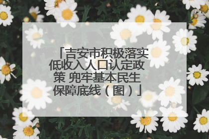 吉安市积极落实低收入人口认定政策 兜牢基本民生保障底线（图）