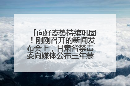 向好态势持续巩固！刚刚召开的新闻发布会上，甘肃省禁毒委向媒体公布三年禁毒工作“成绩单”