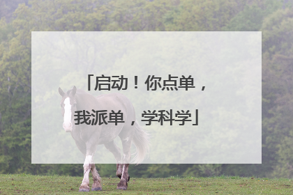 启动！你点单，我派单，学科学