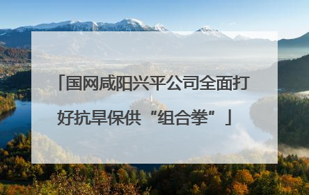 国网咸阳兴平公司全面打好抗旱保供“组合拳”