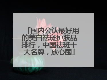 国内公认最好用的美白祛斑护肤品排行，中国祛斑十大名牌，放心囤