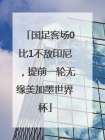 国足客场0比1不敌印尼，提前一轮无缘美加墨世界杯