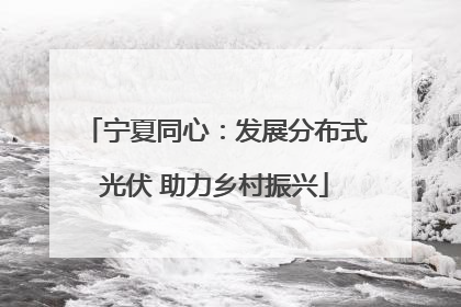宁夏同心：发展分布式光伏 助力乡村振兴