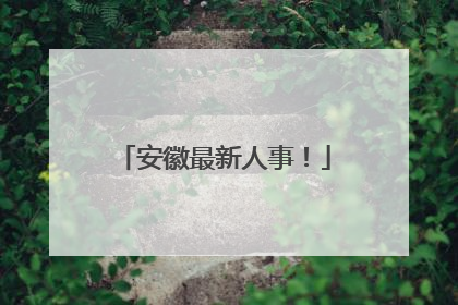 安徽最新人事！