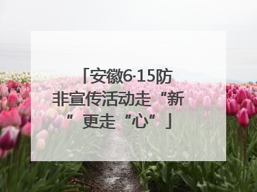 安徽6·15防非宣传活动走“新”更走“心”