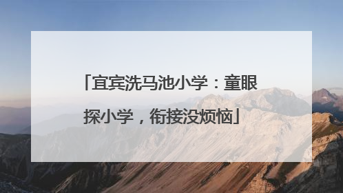 宜宾洗马池小学：童眼探小学，衔接没烦恼