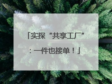 实探“共享工厂”：一件也接单！