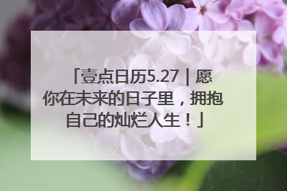 壹点日历5.27｜愿你在未来的日子里，拥抱自己的灿烂人生！