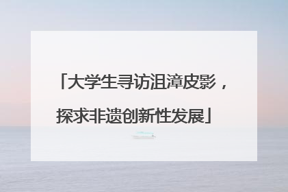 大学生寻访沮漳皮影，探求非遗创新性发展