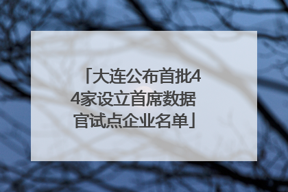 大连公布首批44家设立首席数据官试点企业名单
