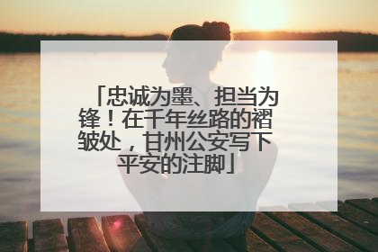 忠诚为墨、担当为锋！在千年丝路的褶皱处，甘州公安写下平安的注脚