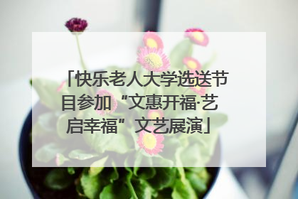 快乐老人大学选送节目参加“文惠开福·艺启幸福”文艺展演