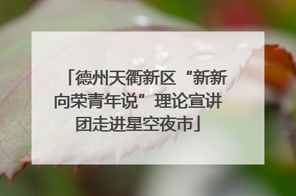 德州天衢新区“新新向荣青年说”理论宣讲团走进星空夜市