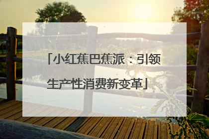 小红蕉巴蕉派：引领生产性消费新变革