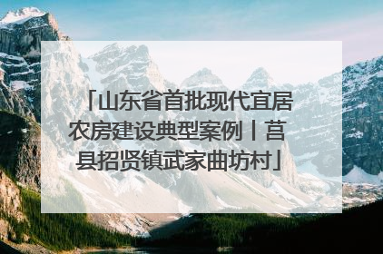 山东省首批现代宜居农房建设典型案例丨莒县招贤镇武家曲坊村