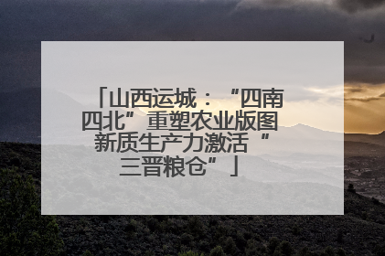 山西运城：“四南四北”重塑农业版图 新质生产力激活“三晋粮仓”