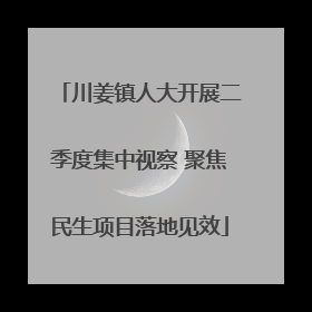 川姜镇人大开展二季度集中视察 聚焦民生项目落地见效