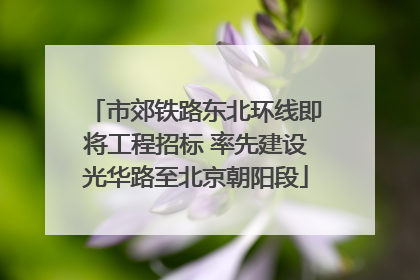 市郊铁路东北环线即将工程招标 率先建设光华路至北京朝阳段