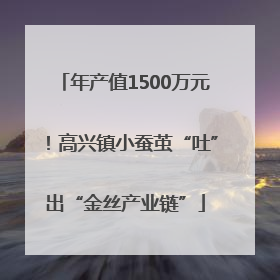 年产值1500万元！高兴镇小蚕茧“吐”出“金丝产业链”