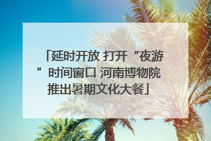 延时开放 打开“夜游”时间窗口 河南博物院推出暑期文化大餐