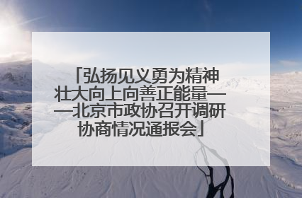 弘扬见义勇为精神 壮大向上向善正能量——北京市政协召开调研协商情况通报会