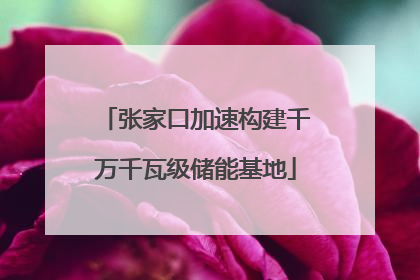 张家口加速构建千万千瓦级储能基地
