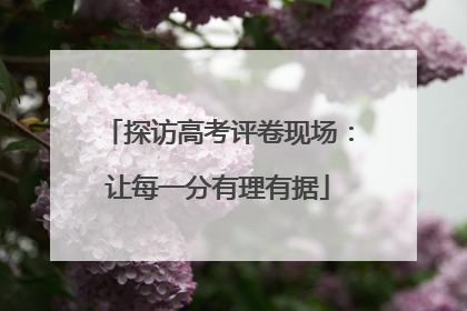 探访高考评卷现场：让每一分有理有据