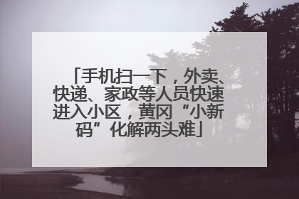 手机扫一下，外卖、快递、家政等人员快速进入小区，黄冈“小新码”化解两头难