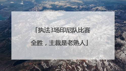 执法3场印尼队比赛全胜，主裁是老熟人