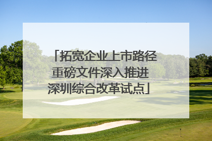 拓宽企业上市路径 重磅文件深入推进深圳综合改革试点