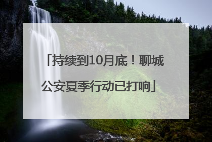 持续到10月底！聊城公安夏季行动已打响