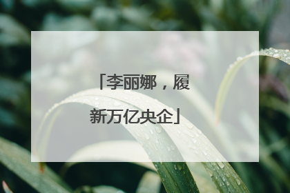 李丽娜，履新万亿央企