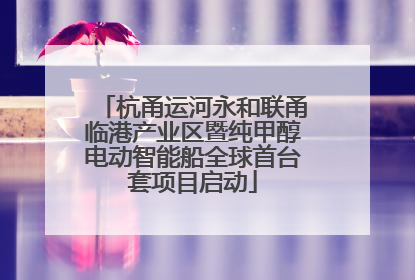 杭甬运河永和联甬临港产业区暨纯甲醇电动智能船全球首台套项目启动