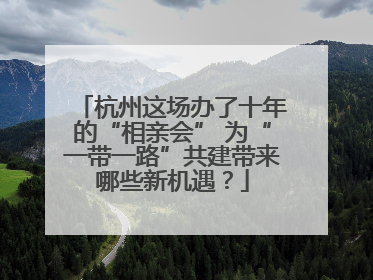 杭州这场办了十年的“相亲会” 为“一带一路”共建带来哪些新机遇？