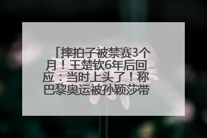 摔拍子被禁赛3个月！王楚钦6年后回应：当时上头了！称巴黎奥运被孙颖莎带着打，搭档8年“一个眼神就能懂”