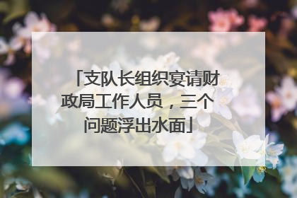 支队长组织宴请财政局工作人员，三个问题浮出水面