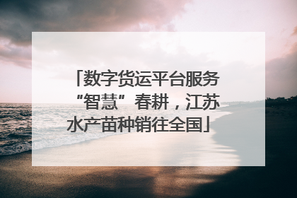 数字货运平台服务“智慧”春耕，江苏水产苗种销往全国