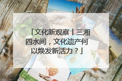 文化新观察丨三湘四水间，文化遗产何以焕发新活力？