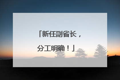 新任副省长，分工明确！