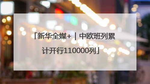 新华全媒+｜中欧班列累计开行110000列
